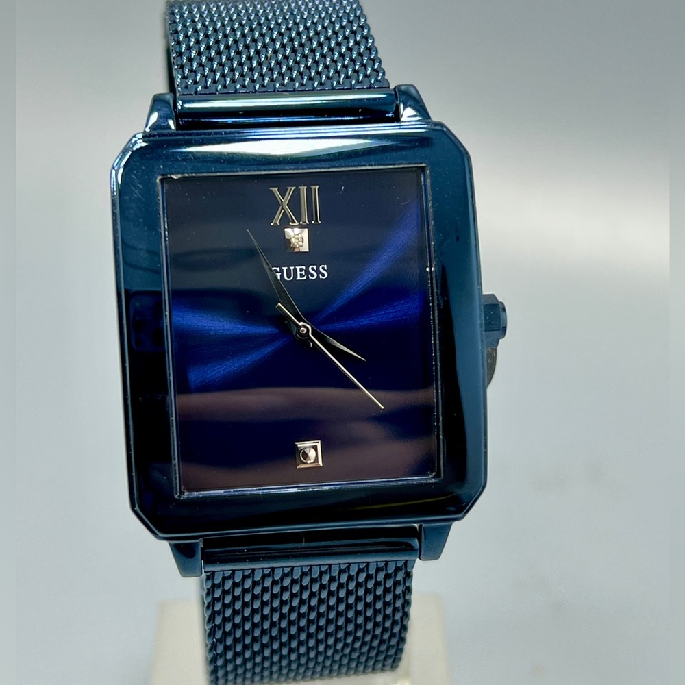 Guess Blue Diamond Rectangular Highrise Watch - image 1